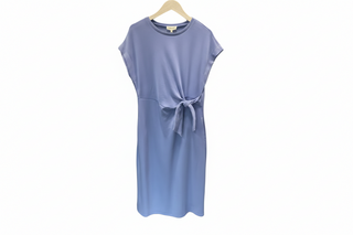 Blue Dress with a tie.