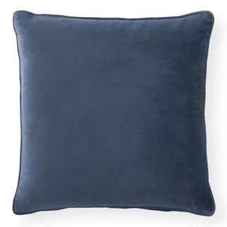 20" Square Blue velvet pillow on a white background. 