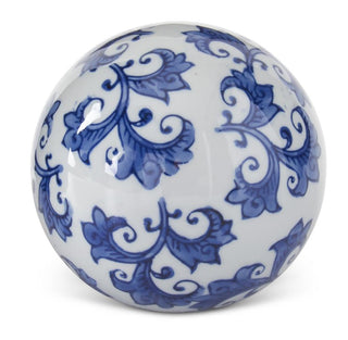 Blue & White Ceramic Chinoiserie Ball 4"