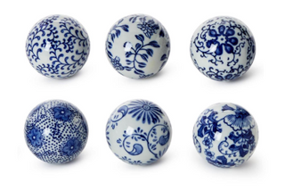 Blue & White Chinoiserie Decorative Balls Assorted