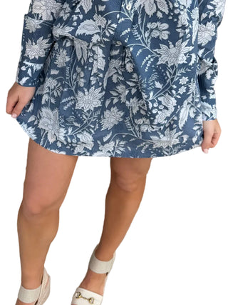 Blue floral Skirt