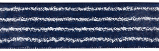 Blue & White Striped Polyester Ribbon 2.5" - Sold by the foot