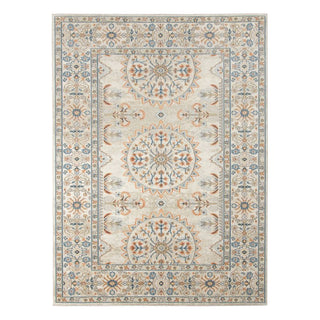 A beige bohemian-style rug with a geometric pattern, featuring a super-low pile height. Bohemian Beige Rug