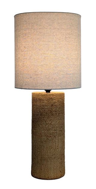 Bonair Table Lamp
Table lamp with a texture brown base and beige lampshade linen barrel shade