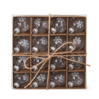 Box of 16 Mini 1" Clear Snowflake Glass Ornaments