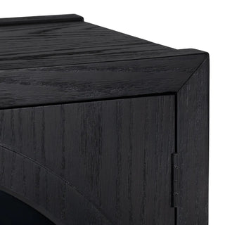 Braxton Four-Door Sideboard in Black glass door arch