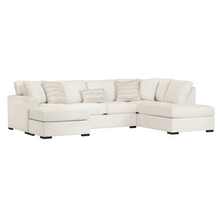 Brickell Sectional Sofa ivory texture ribbed