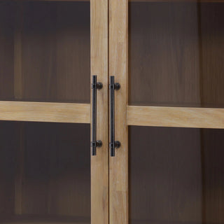 Brier Cabinet in Natural glass door shelves shelf handle