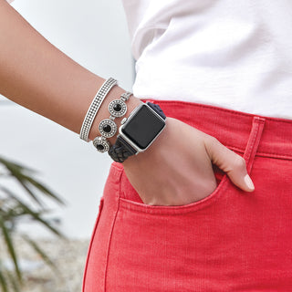 Brighton Sutton Braided Leather Apple Watch Band in Black