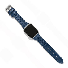 Load image into Gallery viewer, Brighton Sutton Braided Leather Apple Watch Band in Blue
