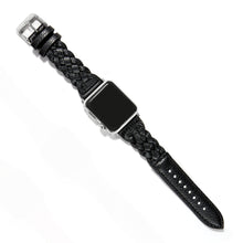 Load image into Gallery viewer, Brighton Sutton Braided Leather Apple Watch Band in Black
