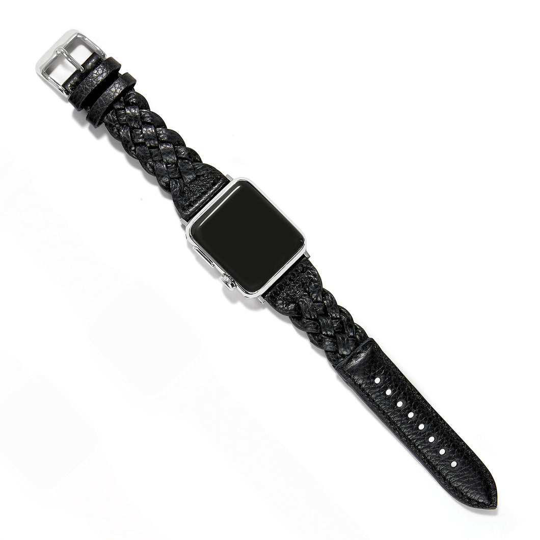 Brighton Sutton Braided Leather Apple Watch Band in Black