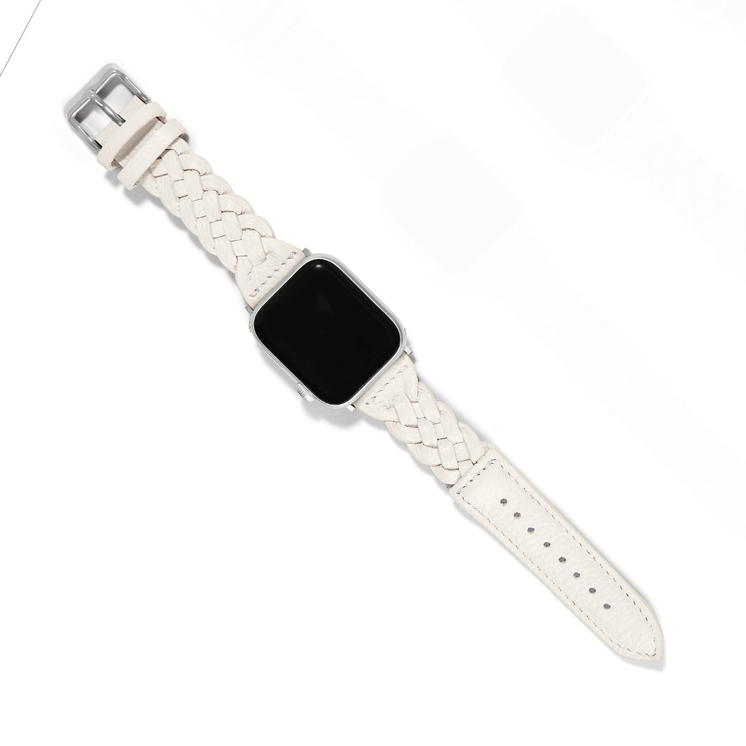 Brighton Sutton Braided Leather Apple Watch Band in Shoe White