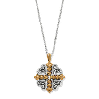 Brighton Alcazar Heart Two Tone Necklace silver and gold plate