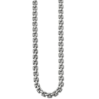 A silver-plated chain necklace with a lobster claw closure. Brighton