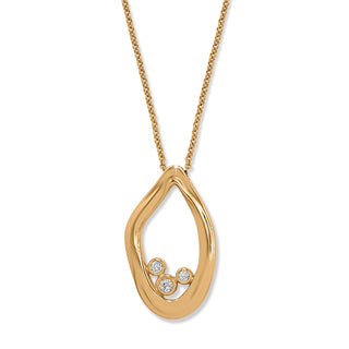 Brighton Cascade Lumina Necklace gold 3 crystals adjustable 16" - 18"
