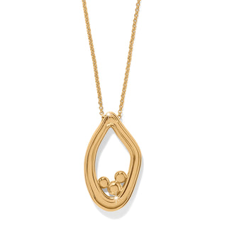 Brighton Cascade Lumina Necklace gold 3 crystals adjustable 16" - 18"