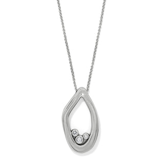 Brighton Cascade Lumina Necklace in Silver plated 3 crystals