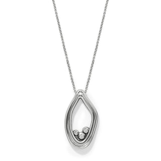 Brighton Cascade Lumina Necklace in Silver plated 3 crystals