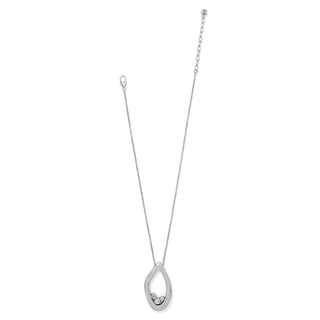 Brighton Cascade Lumina Necklace in Silver plated three crystals