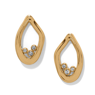 Brighton Cascade Lumina Post Earrings gold plated three crystals