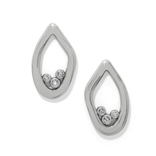 Brighton Cascade Lumina Post Earrings in Silver plated three crystals