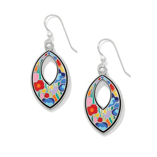 Brighton Colormix Meadow French Wire Earrings multi color enamel silver plate teardrop