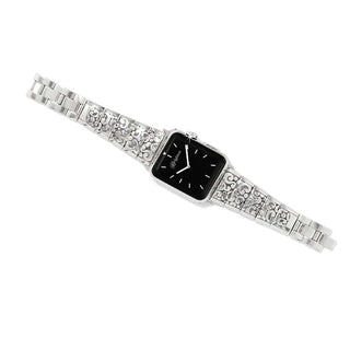 A silver-colored watch band with a classic collection-matching Contempo scrolls design, featuring wide links and a tapered width. Brighton