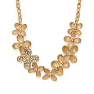 Brighton Everbloom Petal Pave Necklace in Gold plated flower design crystals