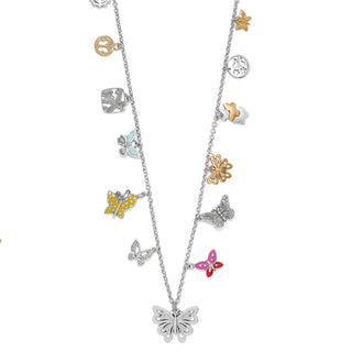 Brighton Forever Butterly Charm Necklace enamel silver gold plate
