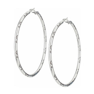Brighton Grande Hoop Charm Earrings Silver