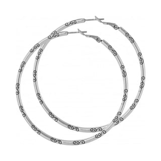Brighton Grande Hoop Charm Earrings Silver
