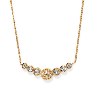 Brighton Illumina Celeste Bar Necklace gold plate round crystals