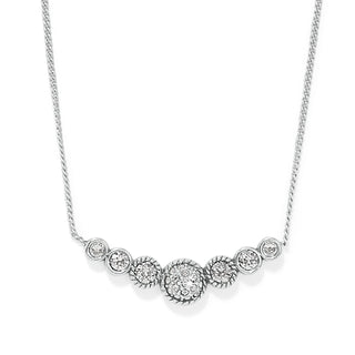 Brighton Illumina Celeste Bar Necklace in Silver plate crystals round