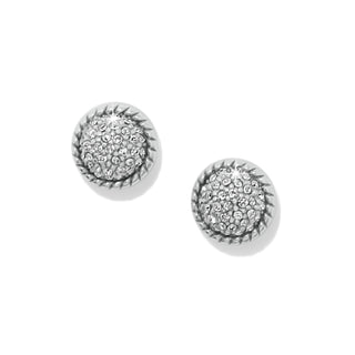Brighton Illumina Celeste Dome Post Earrings in Silver plate round crystals