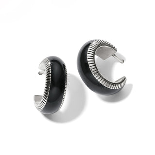 Brighton Interlok Noir Small Hoop Earrings