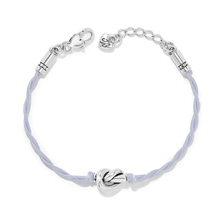 Brighton Interlok Single Knot Leather Bracelet in Lavender leather silver plate