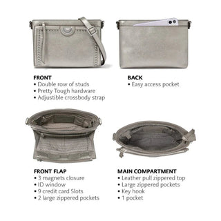 Brighton Jordyn Cross Body Organizer in Titanium
