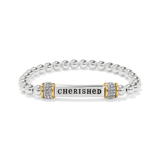 Brighton Meridian Cherished Two Tone Stretch Bracelet gold and silver plate crystals