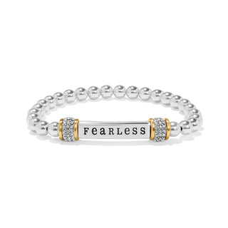 Brighton Meridian Fearless Two Tone Stretch Bracelet silver and gold plate crystals 