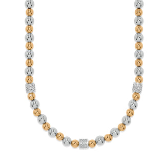 Brighton Meridian Petite Station Necklace in Silver and Gold plate balls crystals