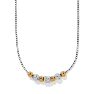 Brighton Meridian Petite Station Small Necklace in Silver and Gold plate balls crystals