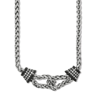 Brighton Meridian Ventus Necklace rope design crystal black enamel silver plate