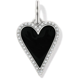 A silver-plated, heart-shaped charm with a frame of glistening Austrian crystals. Brighton