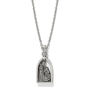 Brighton Nativity Necklace silver plated rope chain