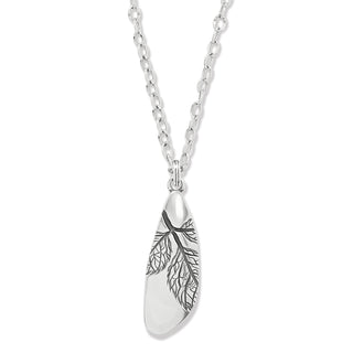 Brighton Natura Drop Necklace silver plate leaf pattern 18" - 21" adjustable