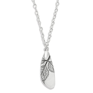 Brighton Natura Drop Necklace silver plated 18" - 21" adjustable leaf pattern