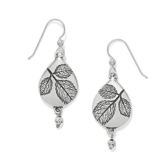 Brighton Natura Teardrop French Wire Earrings leaf design silver plated