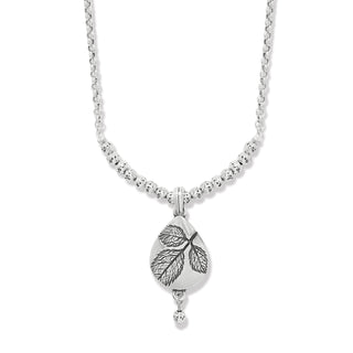 Brighton Natura Teardrop Petite Necklace silver plate leaf design