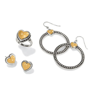 Brighton Pretty Tough Bold Heart Two Tone French Wire Earrings